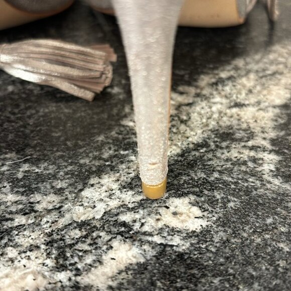 Marc Fisher Metallic Silver Strappy Sandals Heels size 7 - Picture 6 of 12